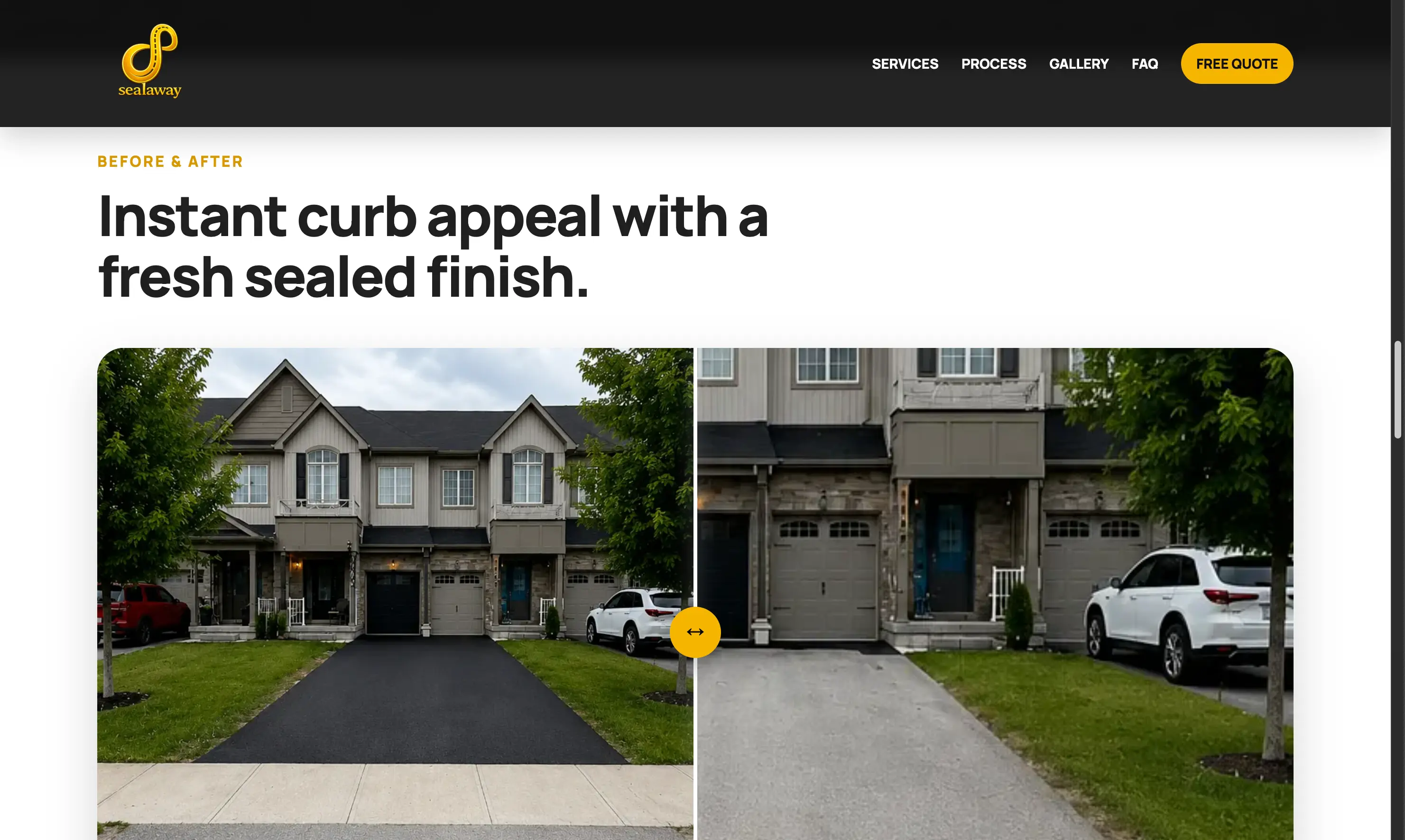 Sealaway before and after project section preview