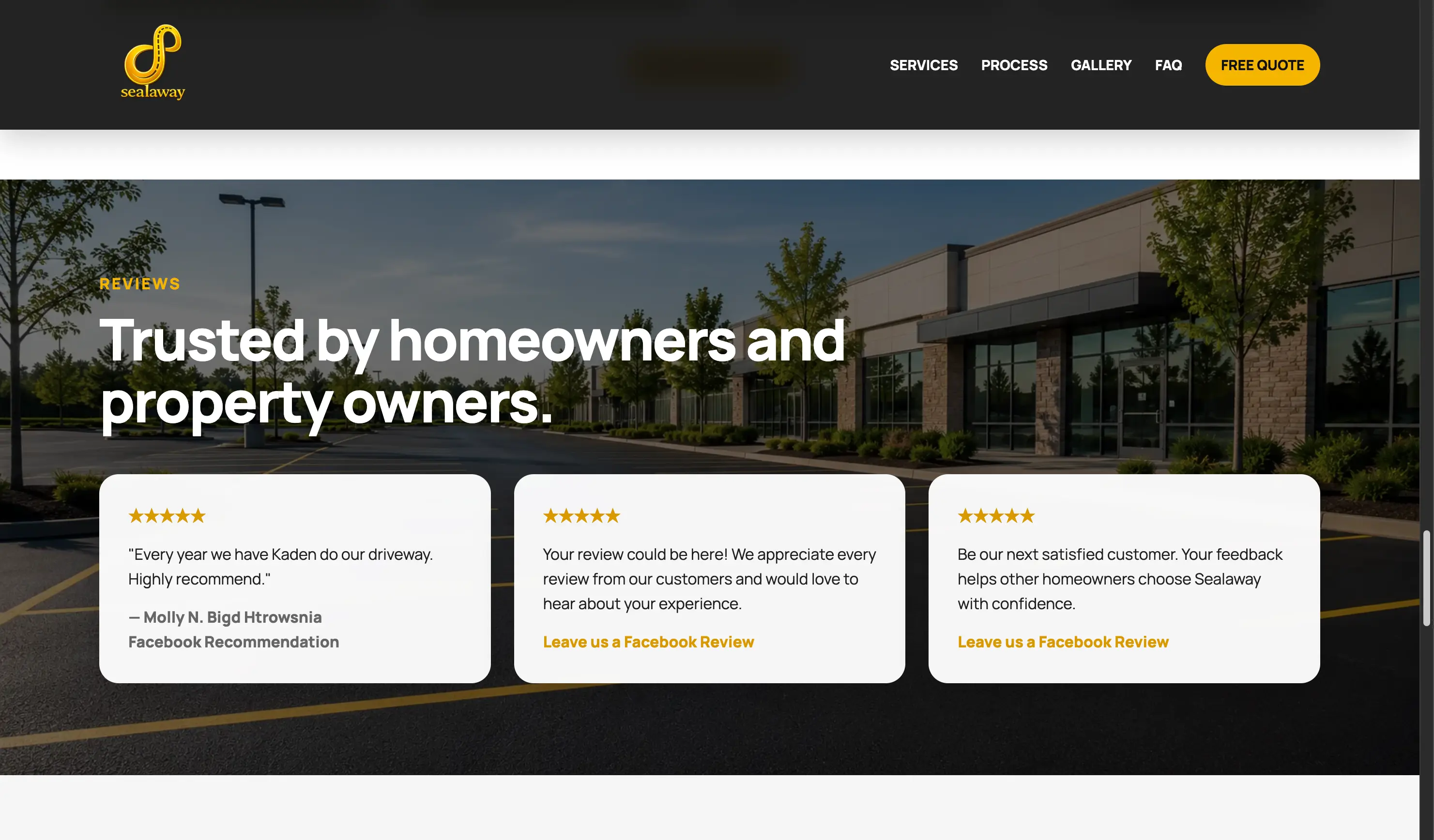 Sealaway reviews section preview