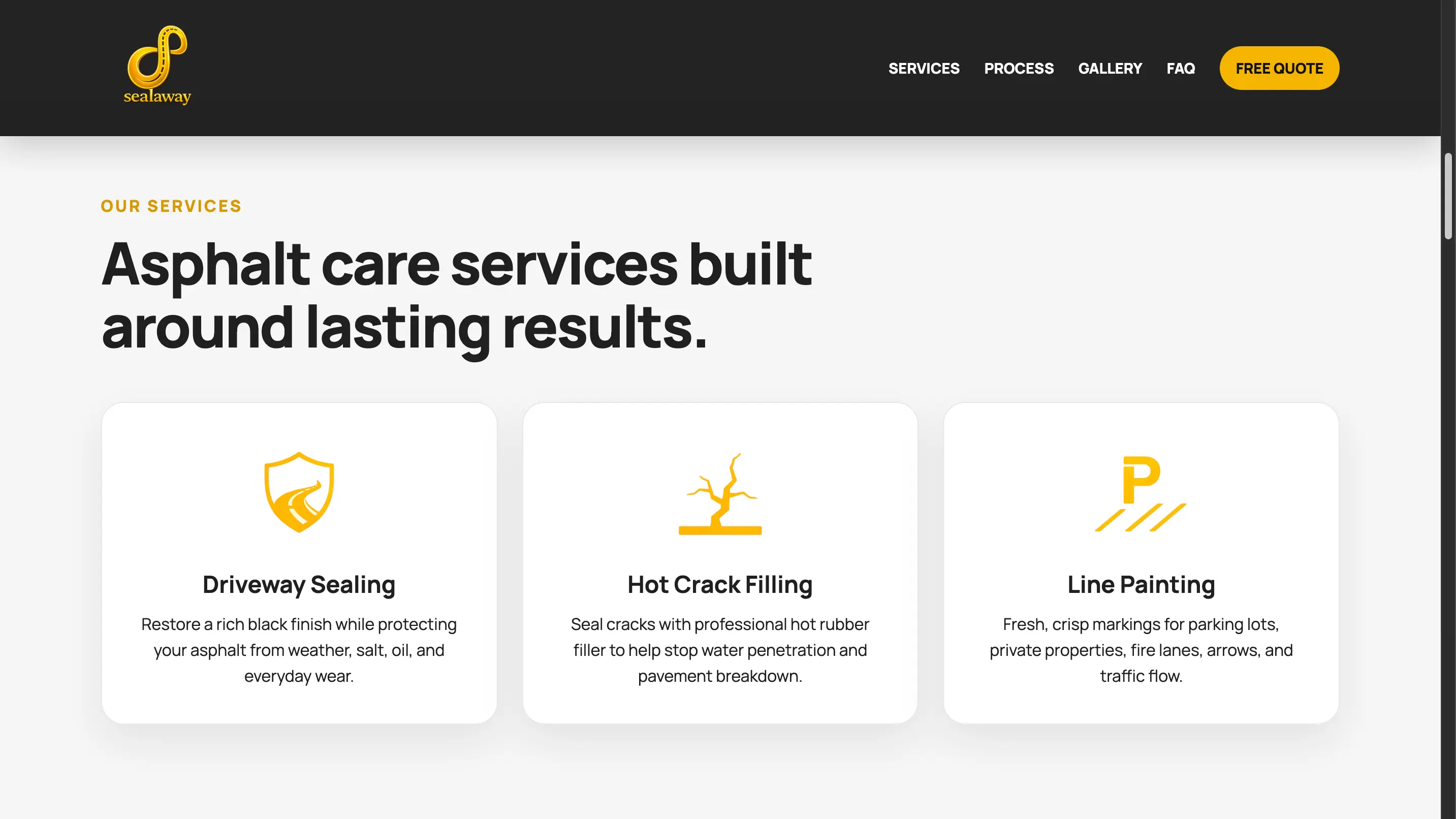 Sealaway services section preview