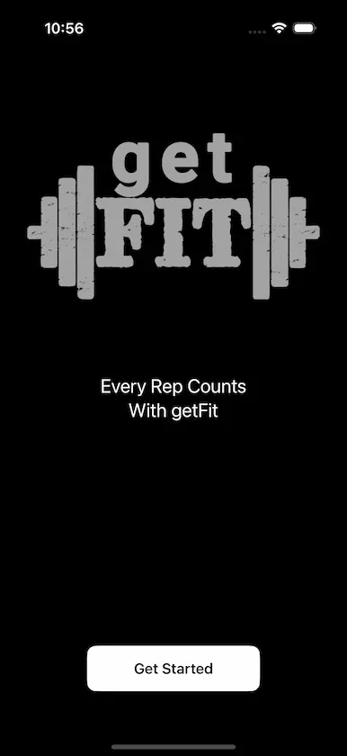 GetFit welcome screen